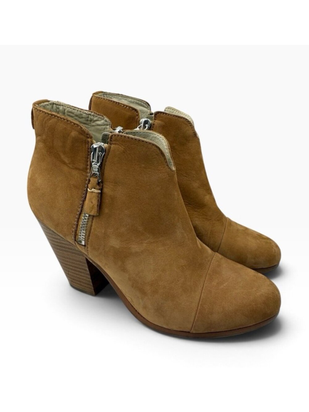 -Rag & Bone Margo Boots Womens Size US 7 EU 37.5 Camel Tan Nubuck Leather Bootie